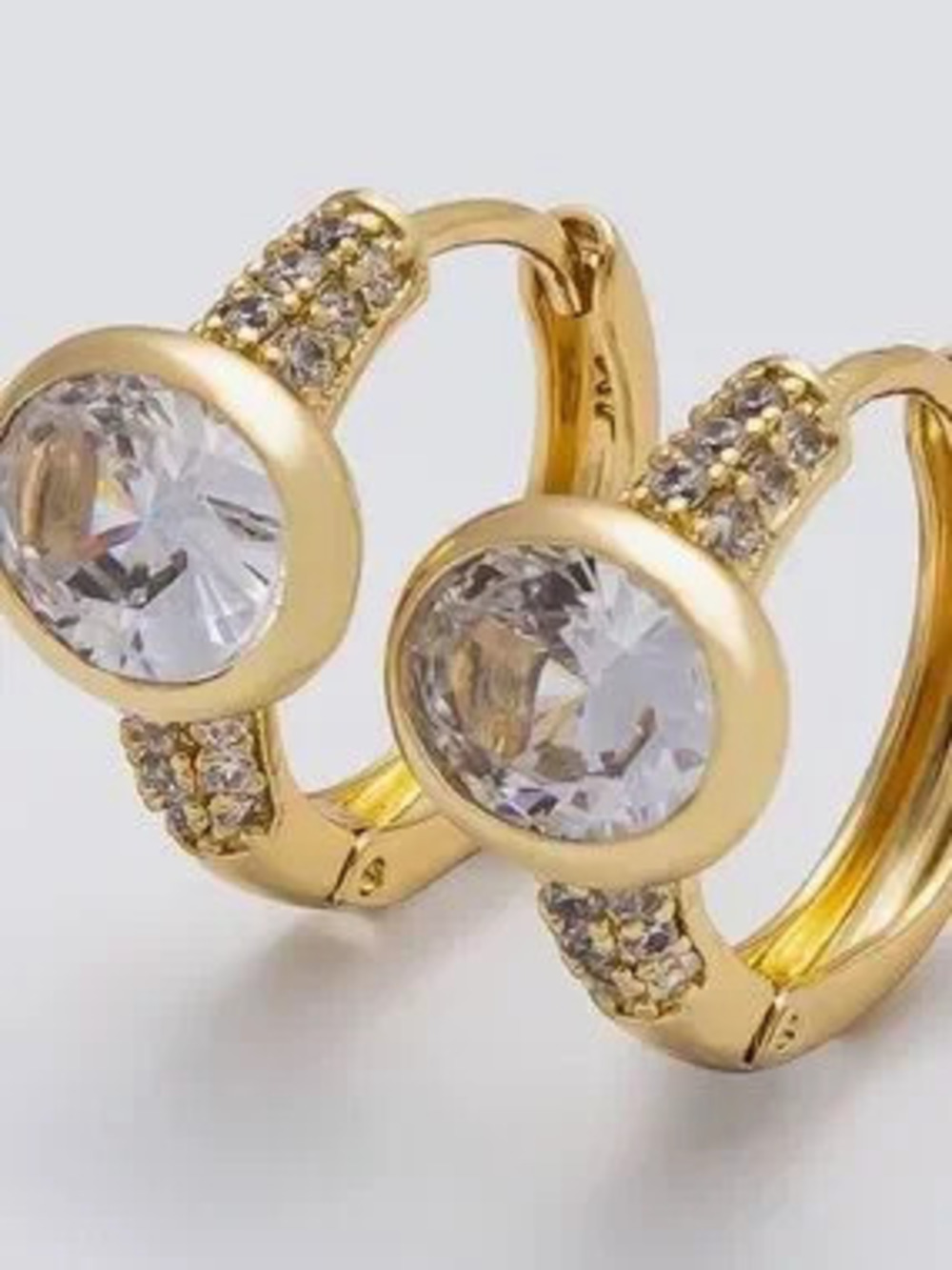 Gold Micro Paved CZ Earrings (5566)